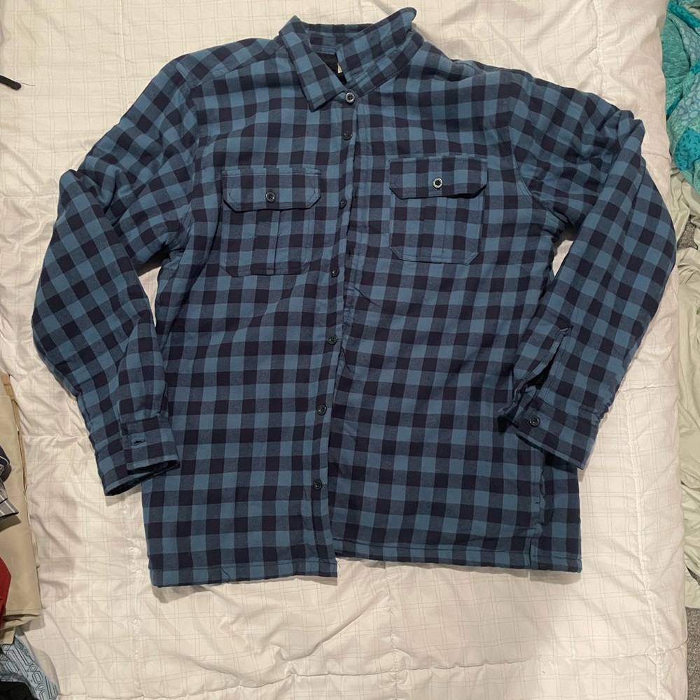 Flannel fleece button down shirt